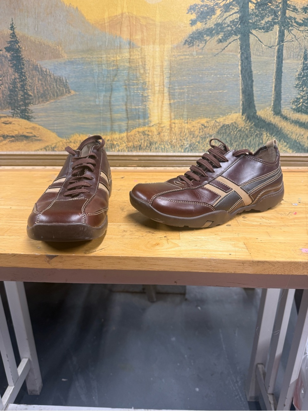 Steve Madden Stryker brown leather sneakers, men’s size 9